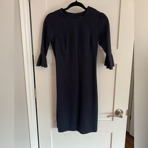 Sz 0 Navy Banana Republic Bell Sleeve structured Dress